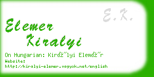 elemer kiralyi business card